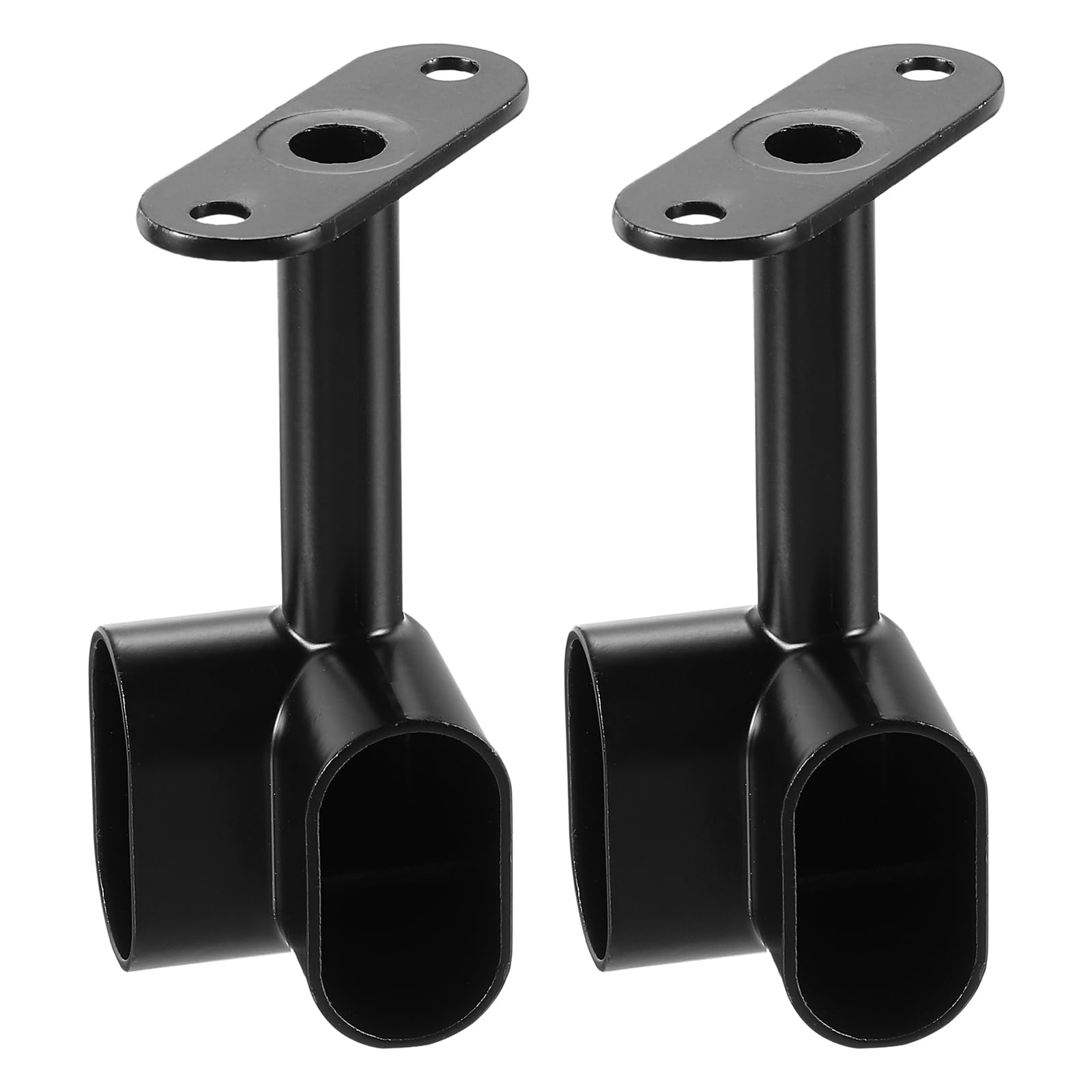 uxcell 2Pcs 1.22 x 0.63 Closet Rod Support Bracket, Rod Holder Wardrobe Accessories Clothes Rail Seat for Bedroom Bathroom, Black