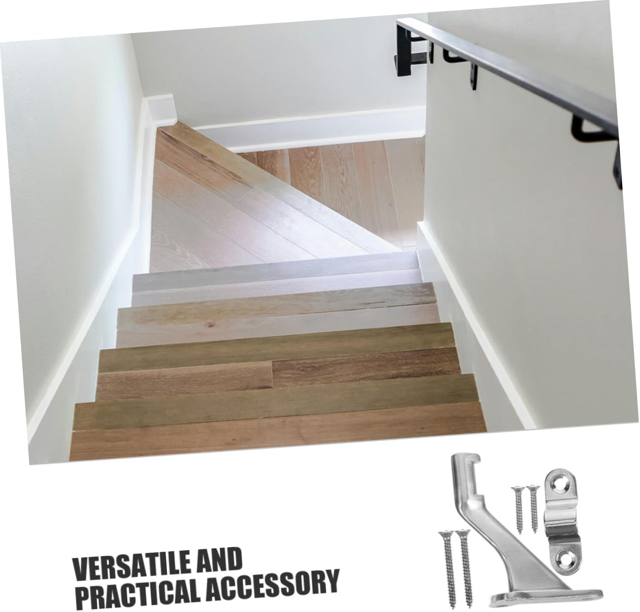 3sets Stair Railing Brackets Indoor Handrail Mounting Brackets for Secure Installation Sleek Design Easy to Install and Stable Support for Stair Railings
