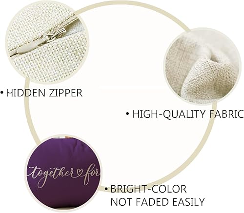 Vista 51 de Juego de 2 fundas de almohada lumbar con texto en inglés "I Love You More Together Forever", regalo para parejas, aniversario, boda, compromiso, día