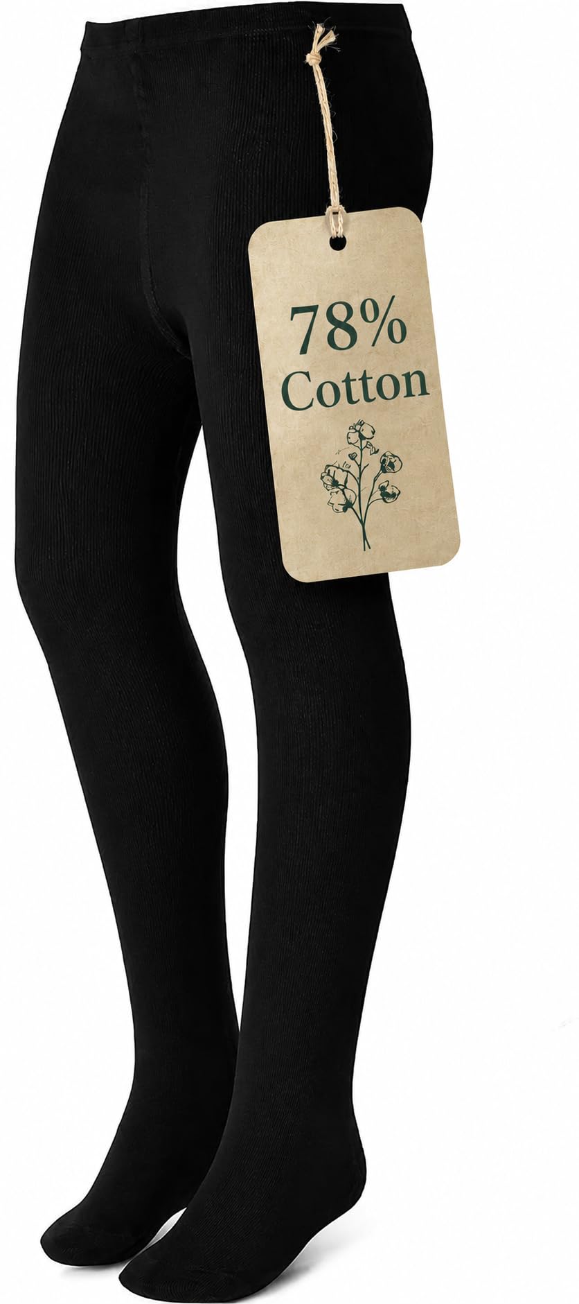 Basic Mädchen-Strumpfhose, bequeme, weiche, flache Strumpfhose aus atmungsaktiver Baumwolle, ideal für Uniform oder den Alltag