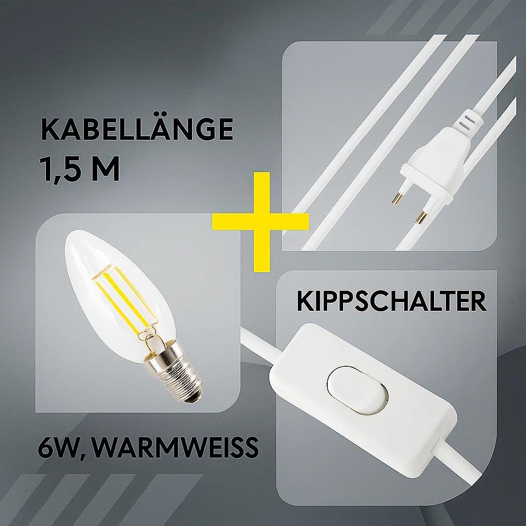 Keramik Tischlampe ink. 6 Watt LED Birne I Dekolampe I Nachttischlampe I Tischleuchte weiß I beleuchtete Deko (Tropfen)