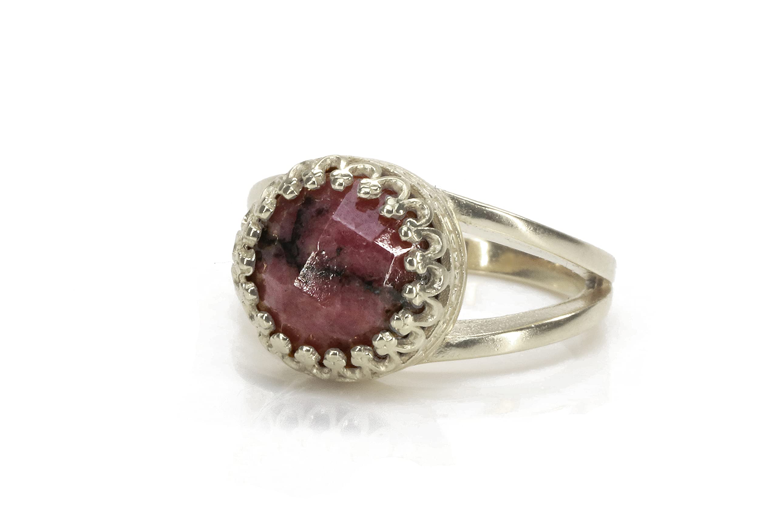 Bagues rhodonite en argent 925 Anemone Bijoux façonnées à la main - 8