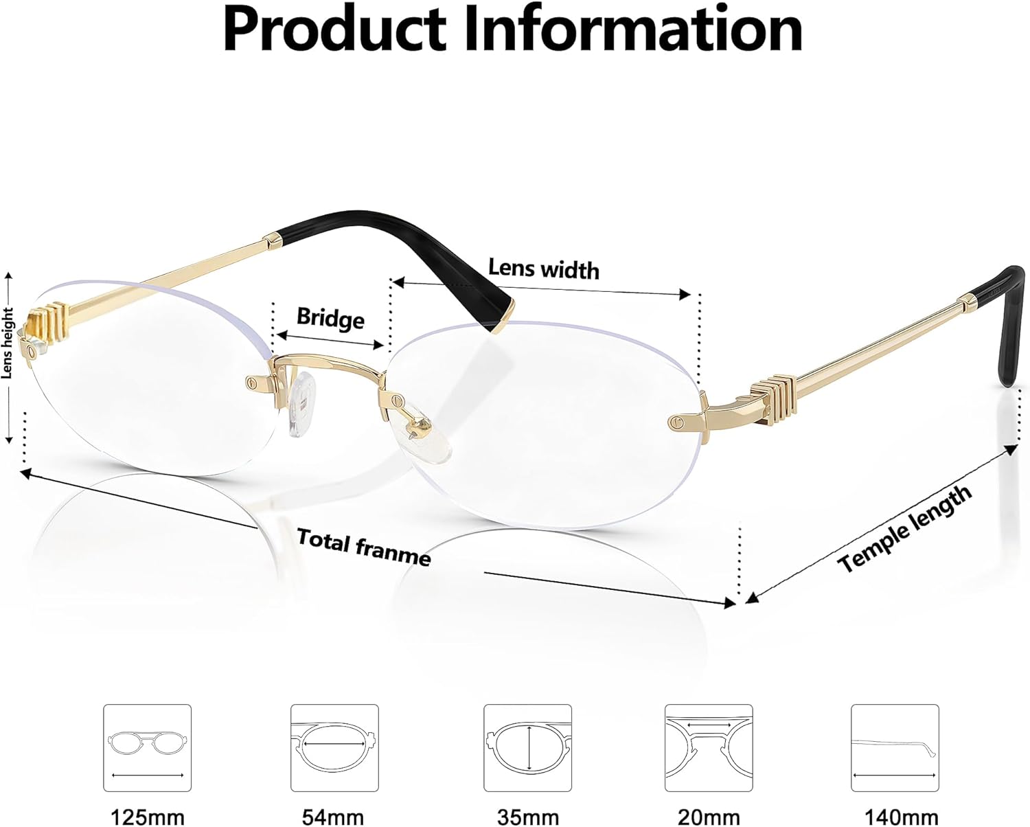 TYA Retro Small Oval Sunglasses for Women Men, 2026 Trendy Rimless Sun Glasses Fashion Narrow Shades Y2K Designer Sunnies - Image 4
