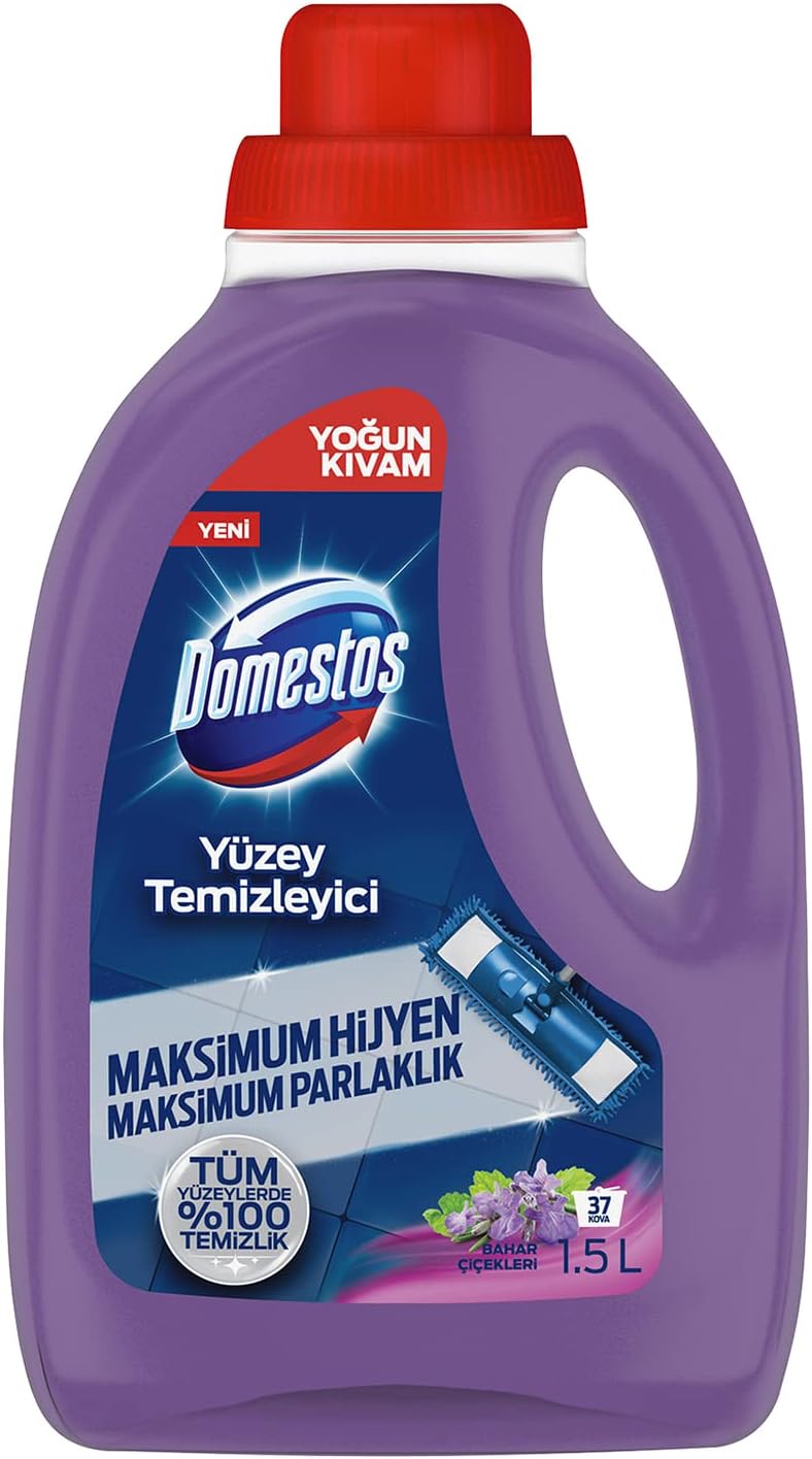 Domestos Yüzey Temizleyici Bahar Çiçekleri Maksimum Hijyen Tüm Yüzeyler için Yüzey Temizleyici 1500 ml
