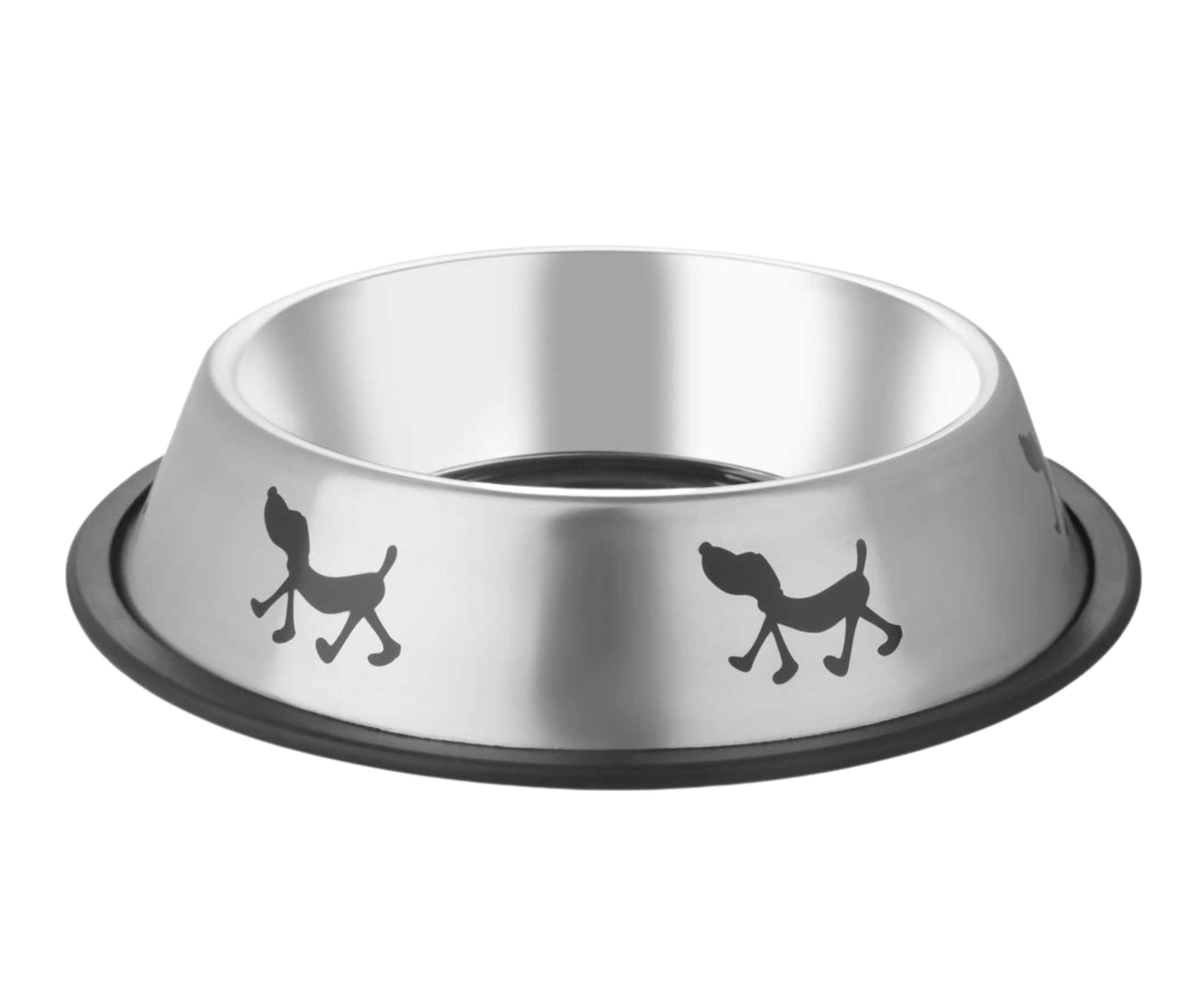 Stainless Steel Bowl for Dogs, Cats & Any Pets - 700ml I Non-Skid Rubber Bottom Food/Water Bowl I Non-Toxic & 100% Safe for Pets (Smoke Silver, Dog)