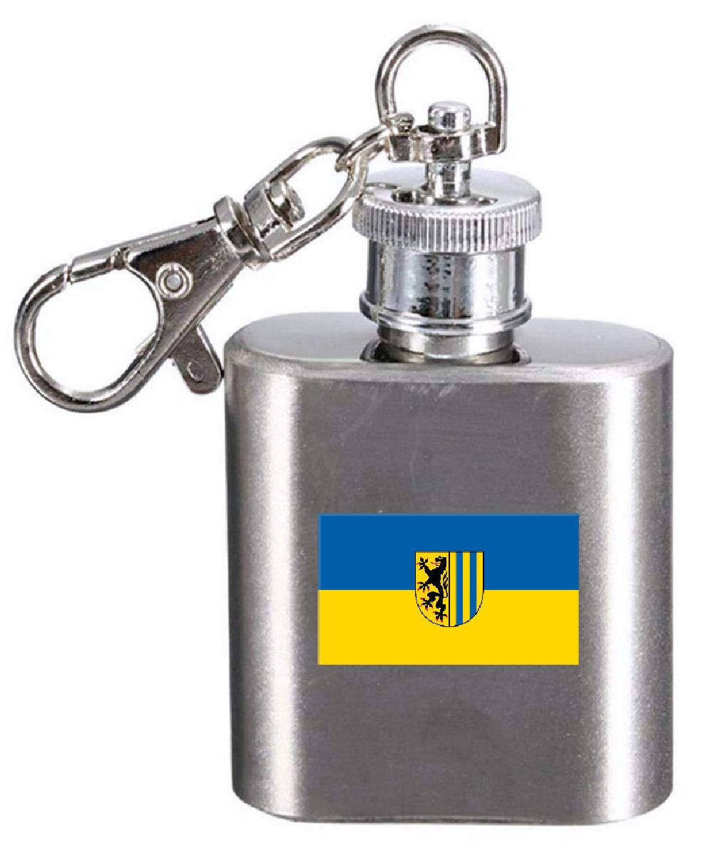 Flasque porte-clés Leipzig gravé en acier inox pour homme