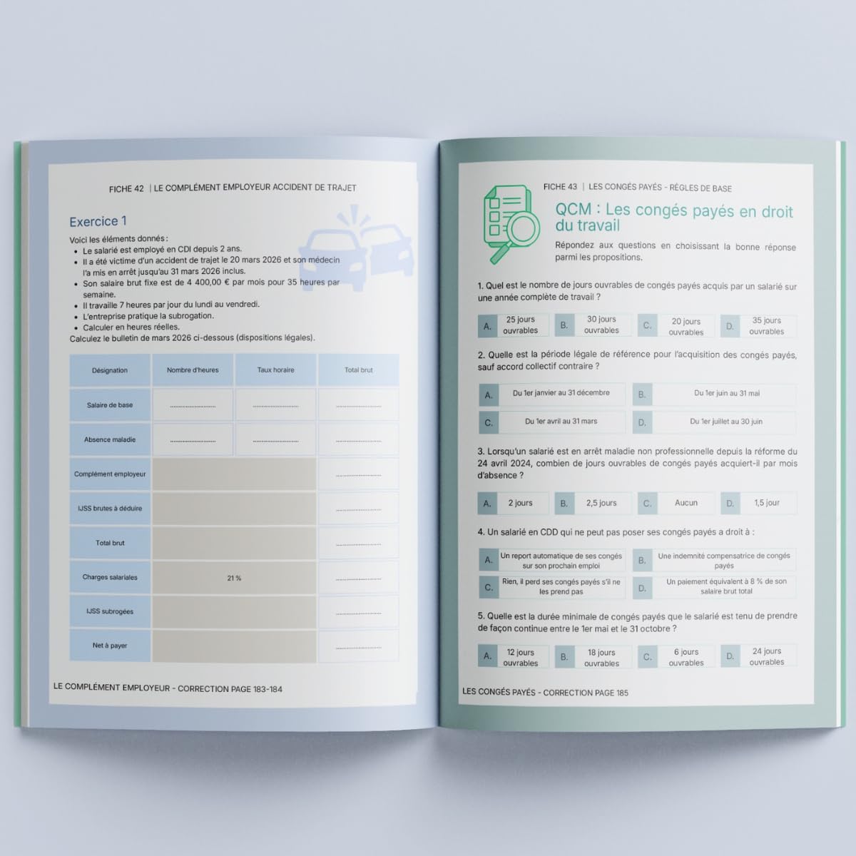 Pack 2 livres d’exercices du gestionnaire de paie : Le Livre d’Exercices du Gestionnaire de Paie – Tome 1 Débutant + Le Tome 2 Intermédiaire 2025/2026, 466 pages