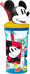 Tuut Copo 3D com Canudo Disney Mickey Mouse 360ml – Produto Oficial
