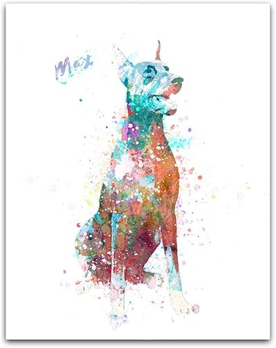 Vista 9 de Regalo personalizado para perros y amantes de los perros. Estilo acuarela. (lienzo enmarcado de 20 x 25 pulgadas, Golden Retriever)