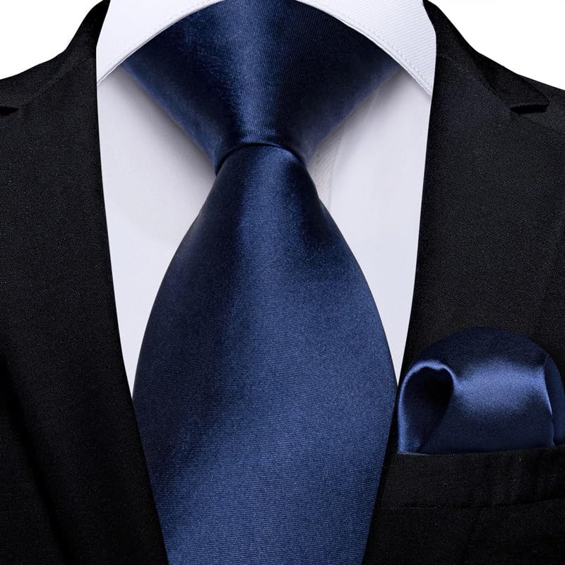 Corbata Clásica Sólida para Hombre Seda Poliéster 150cm miniatura 2