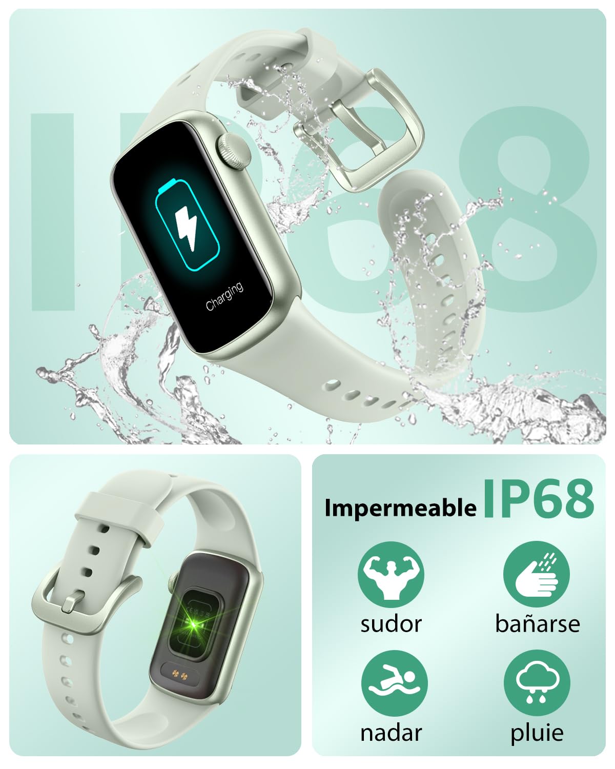 IMFRCHCS Smart Watch,con Pantalla Táctil de 1.47",137+Modos de Deporte Fitness Watch con Pulsómetro Monitor de Sueño, Contador de Pasos,IP68 Waterproof Activity Trackers para Mujeres Hombres