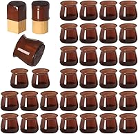 Vista 9 de 32 piezas de protectores de suelo para patas de silla rectangulares para madera dura - Almohadillas de silicona y fieltro para muebles, cubiertas