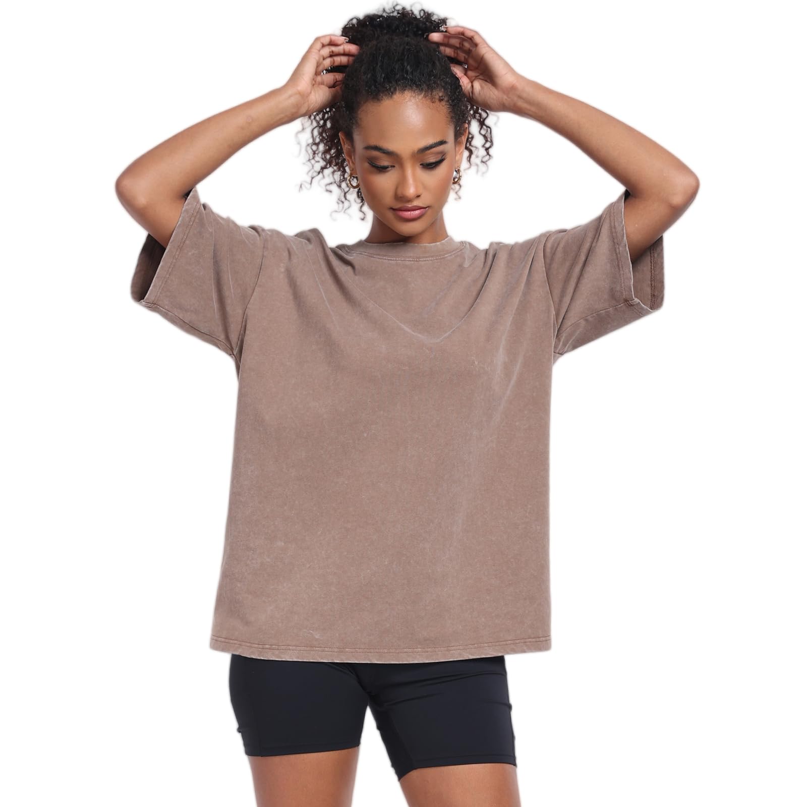 Oversized Tshirt for Damen Rundhals Kurzärmeliges Tops Casual Lockere Basic Sommer Tee Shirts Bluse