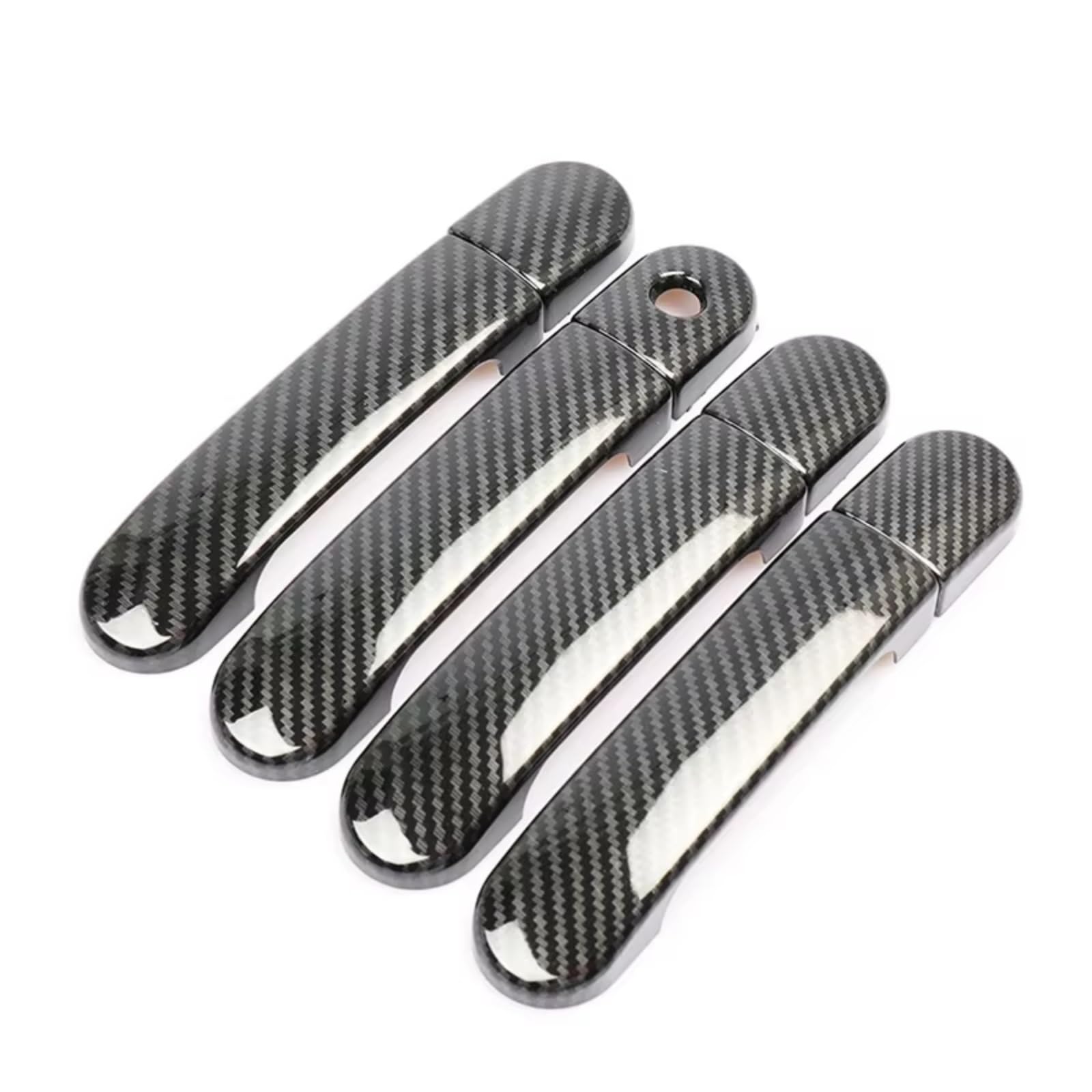 Iukmr Carbon 0 Button For Nissan For Versa For Tiida 2004-2011 Car Decal Sticker Chrome Carbon Fiber Door Handle Covers Car Outer Door Handle(Carbon 0 Button)