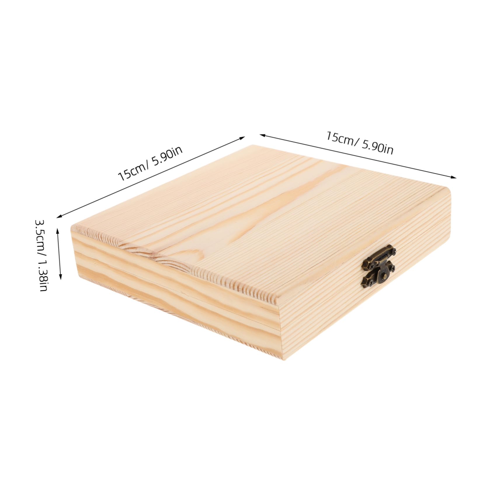 Cabilock Scatola Porta Cd in Legno Massello Quadrata 13,5x13,5x2,5 Cm Organizer Sottile Per Dvd Custodia Retrò Resistente Per Casa Ufficio Esposizione e Conservazione Multimediale