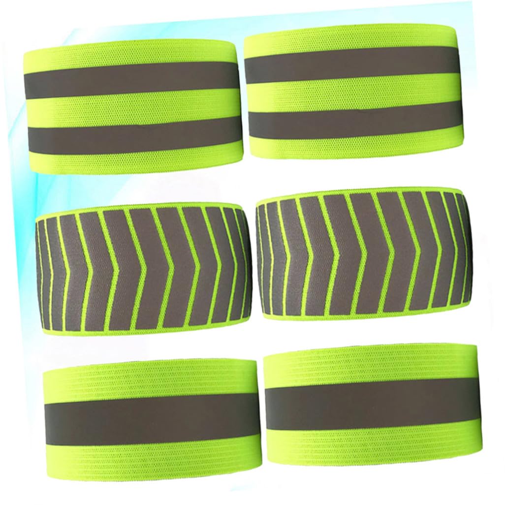 UPKOCH 2 Set Bracciale Riflettente Sport Braccialetto Polso Cintura da Corsa Bracciale Fluorescente Notte Bracciali Fluorescenti Braccialetti di Sicurezza Green 6 Pezzi*2