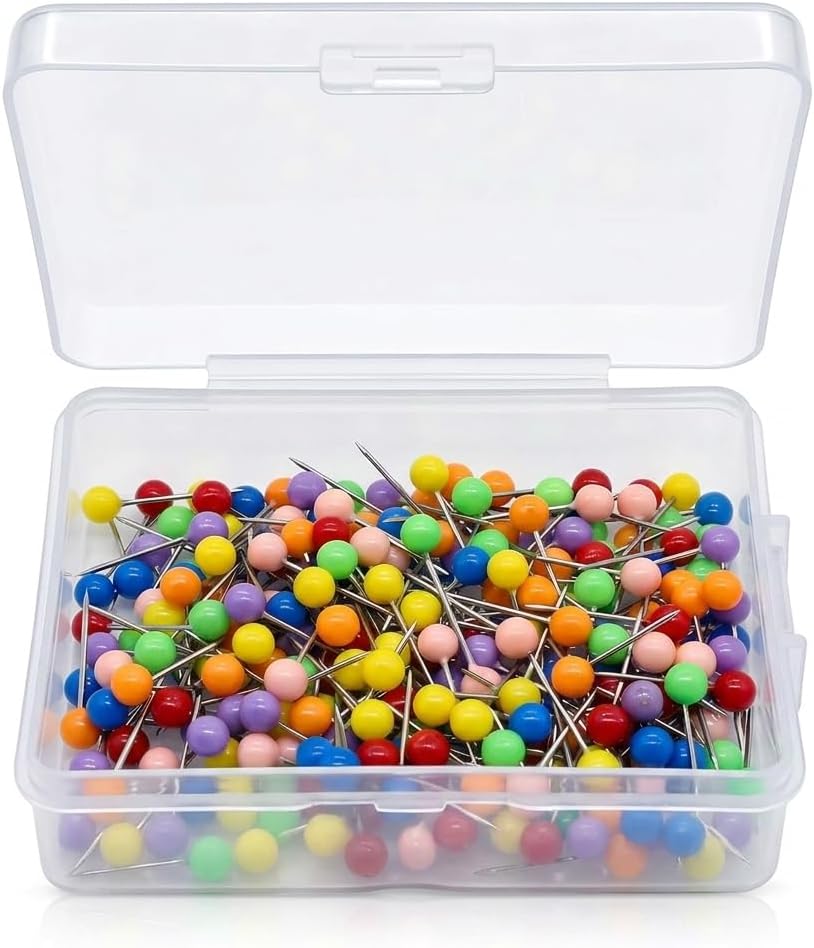 Amazon.com: 500 Pack Map Pins, Map Tacks Round Head Push Pins - Steel ...
