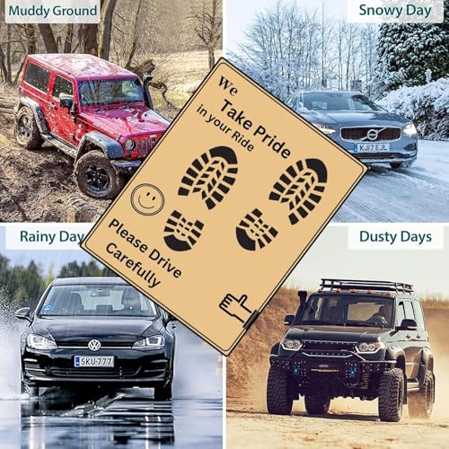 Image of Car Compatible Disposable Paper Foot Mat, Universal Size, Brown (Pack of 50)
