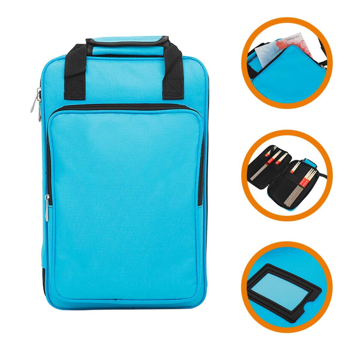 Alipis Custodia per Trasporto Comodo Bacchette Batteria Blu Oxford per Resistente alle Macchie, Tracolla e Manici e Doppio Utilizzo