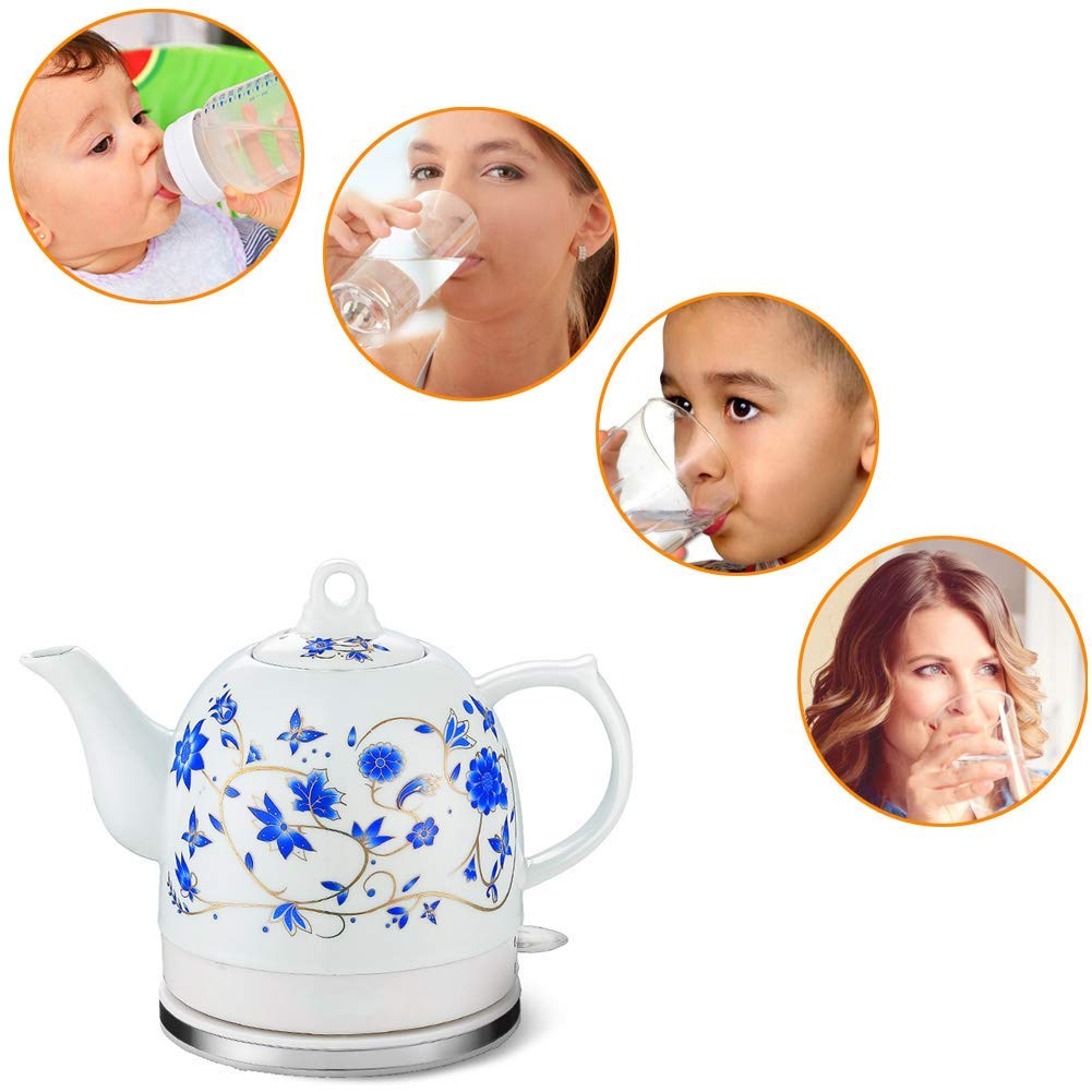 Czajnik ceramiczny Czajniczek - Dzbanek ze stali nierdzewnej 1,2 l w stylu retro, bezpłatny, automatyczne wyłączanie, szybkie gotowanie 1350 W Woda do herbaty, kawy, zupy, płatków owsianych -