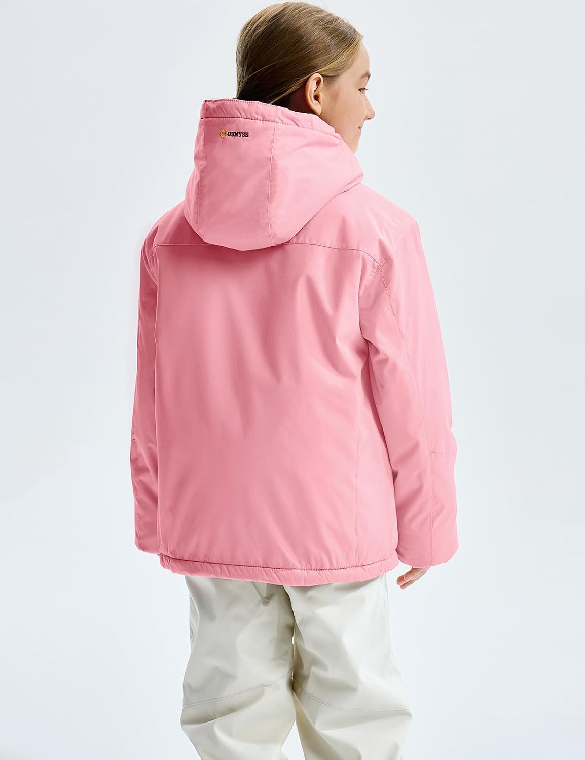 GEMYSE Girl's Waterproof Ski Snow Jacket Fleece Windproof Winter Jacket with Hood image 4