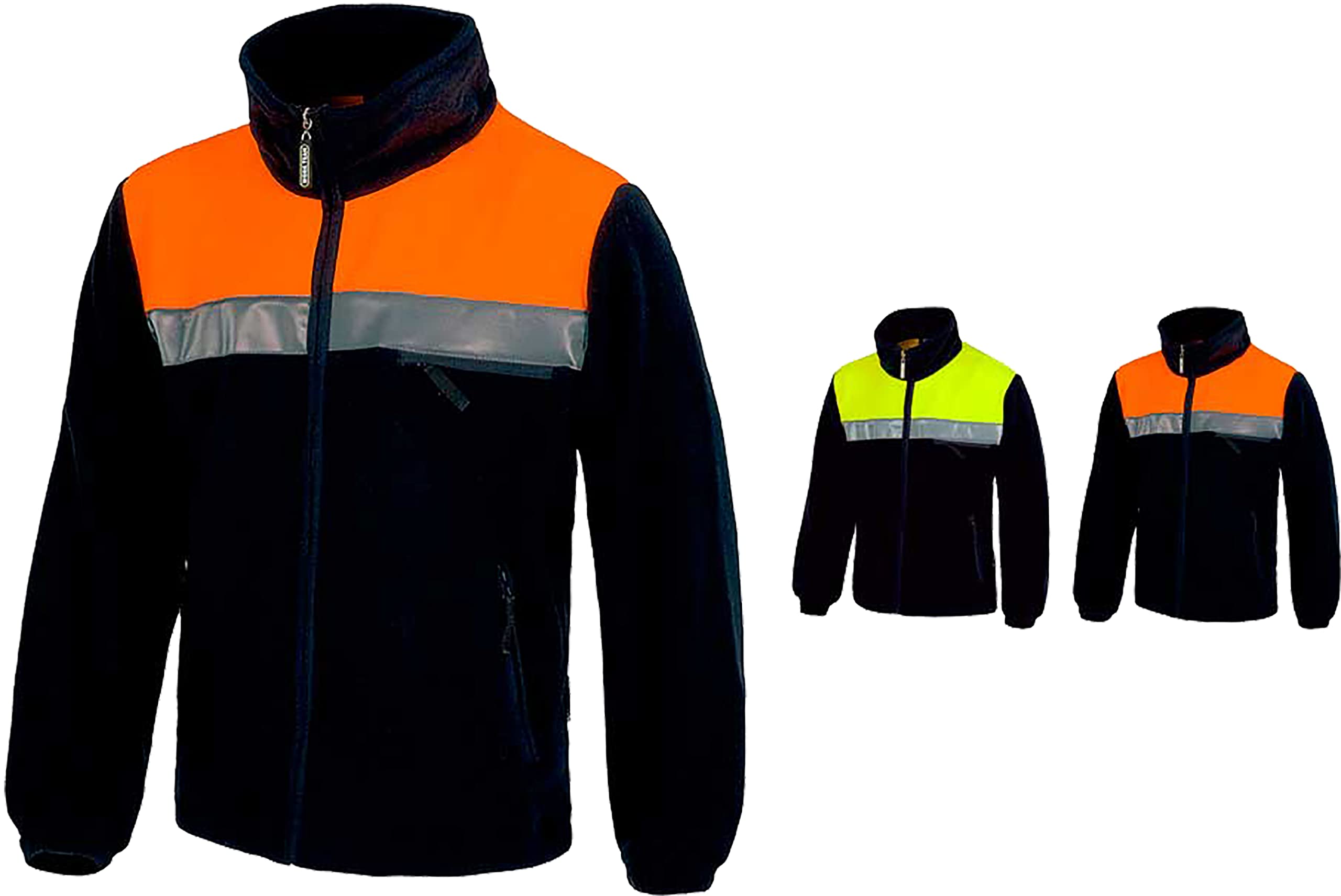 Work Team Forro Polar Bicolor con Cremallera y Cintas Reflectantes. Hombre