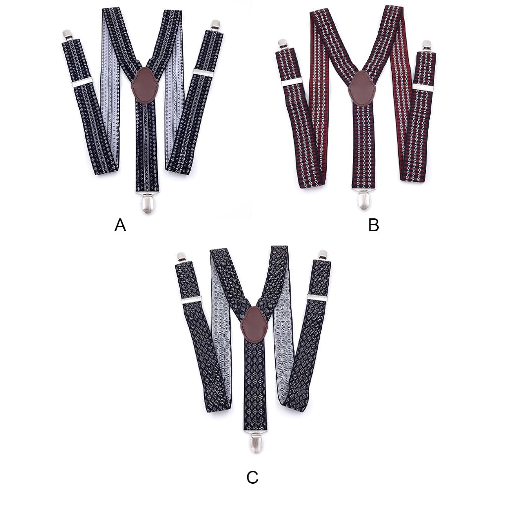 Tirantes con clips para hombre, decoración universal y elegante, bandas elásticas para pantalones, accesorio de ropa, estilo 3