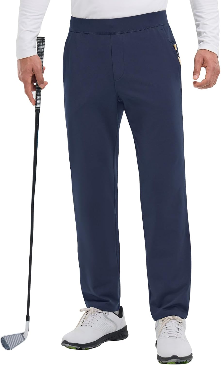baleaf Men's 30" Fleece Lined Golf Pants Warm Winter Stretchy Casual Business Travel 3 Pockets