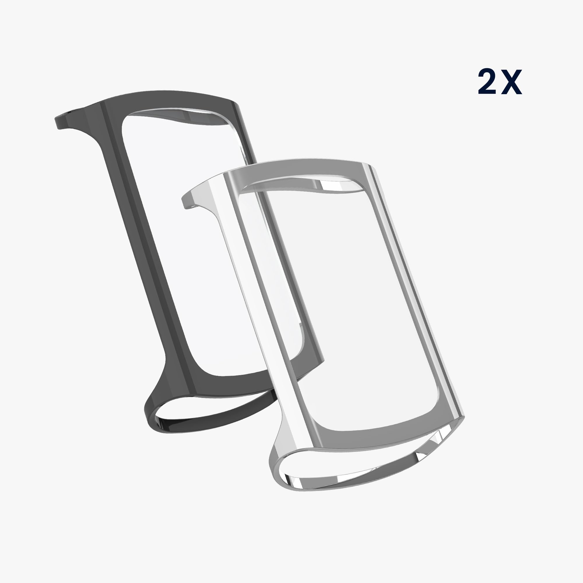 kwmobile Etui kompatybilne z Fitbit Charge 6 / Charge 5 – 2 x silikonowe etui na monitor fitness z TPU – srebrne/ciemnoszare