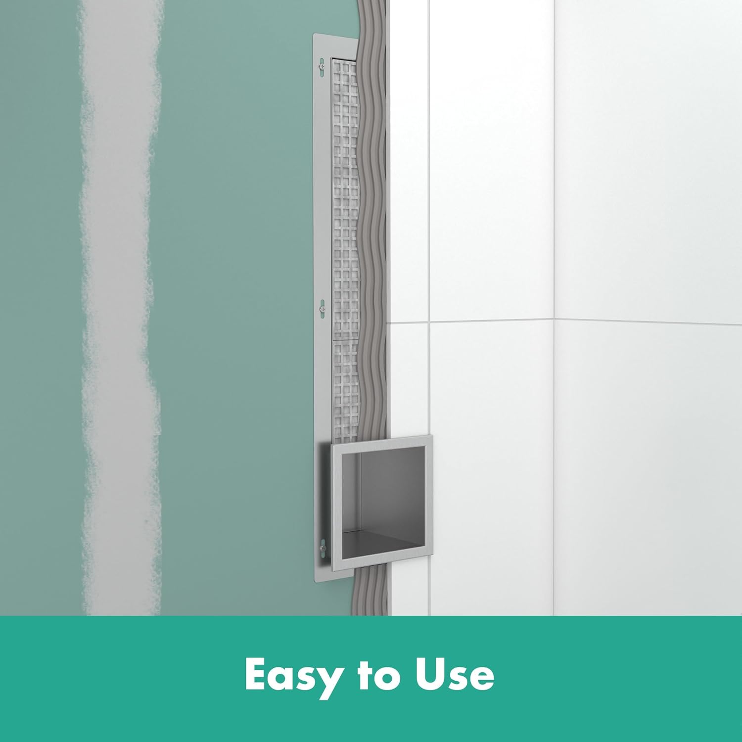 hansgrohe XtraStoris Original Recessed Toilet Paper Holder with Storage & Tileable Door in Matte White, 56058700