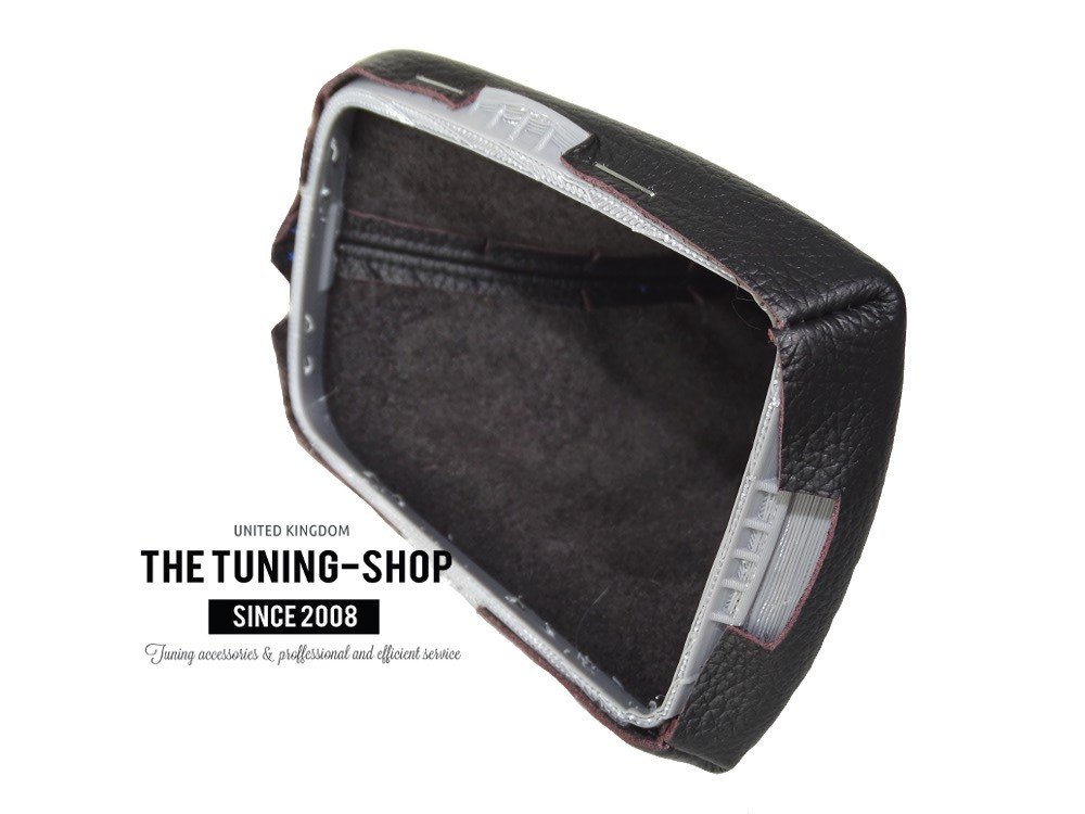 The Tuning-Shop for Volvo S40 2004-12 Shift Boot with Plastic Frame Black Leather Red Stitching