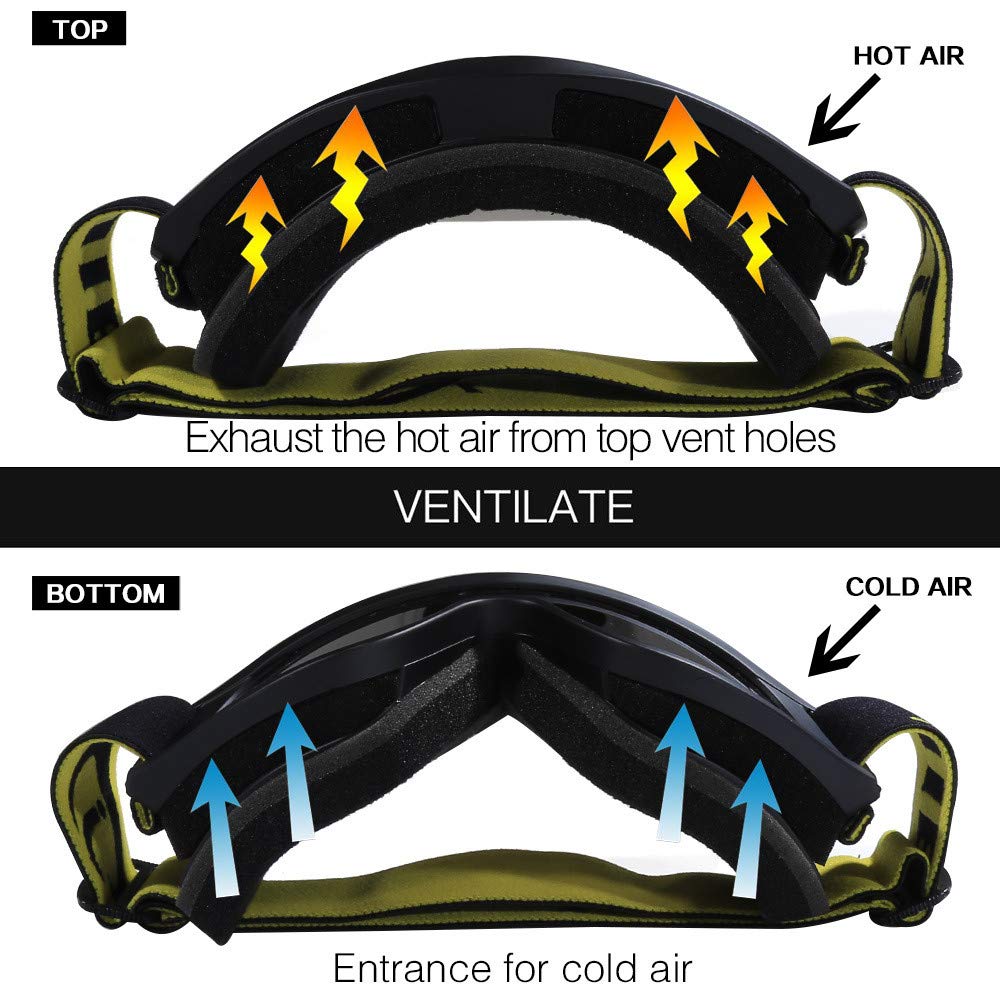 Lunettes de Ski pour Enfants, WideView DoubleLayer Anti, Protection extérieure Contre Le Vent et la Neige pour Les Lunettes de Ski d'alpinisme pour Enfants