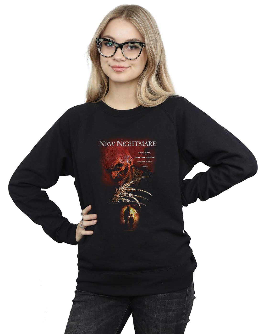 Absolute Cult A Nightmare On Elm Street Women's New Nightmare Sweatshirt Black Medium