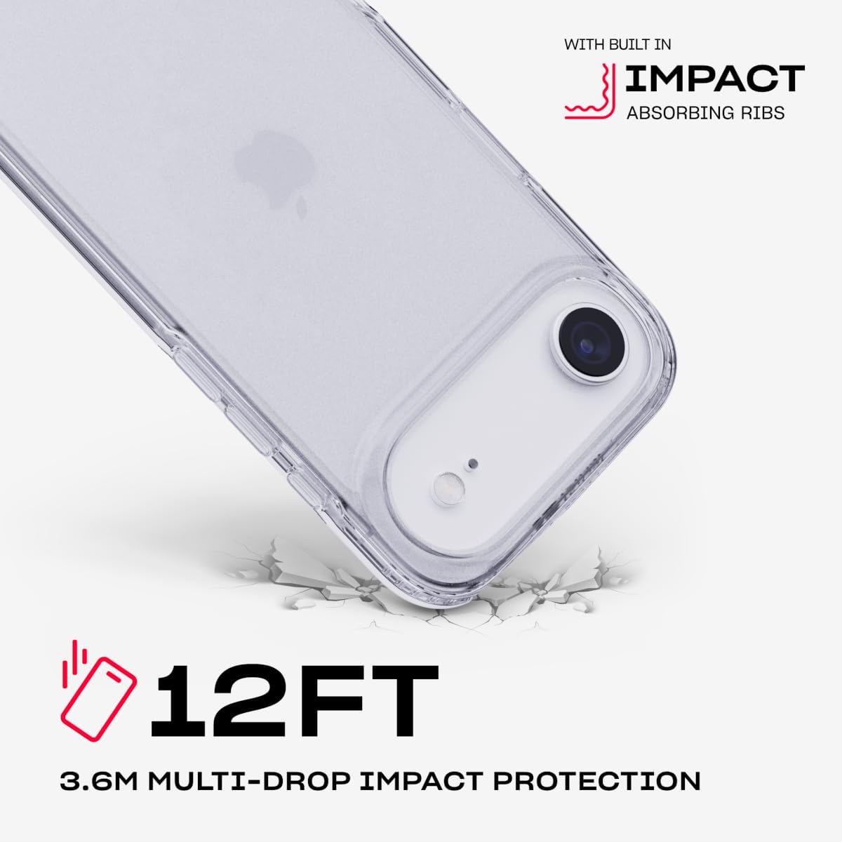 Tech21 EvoClear Case for iPhone 17 Air – Clear | Slim Protective Case | Impact Protection | Wireless Charging Compatible