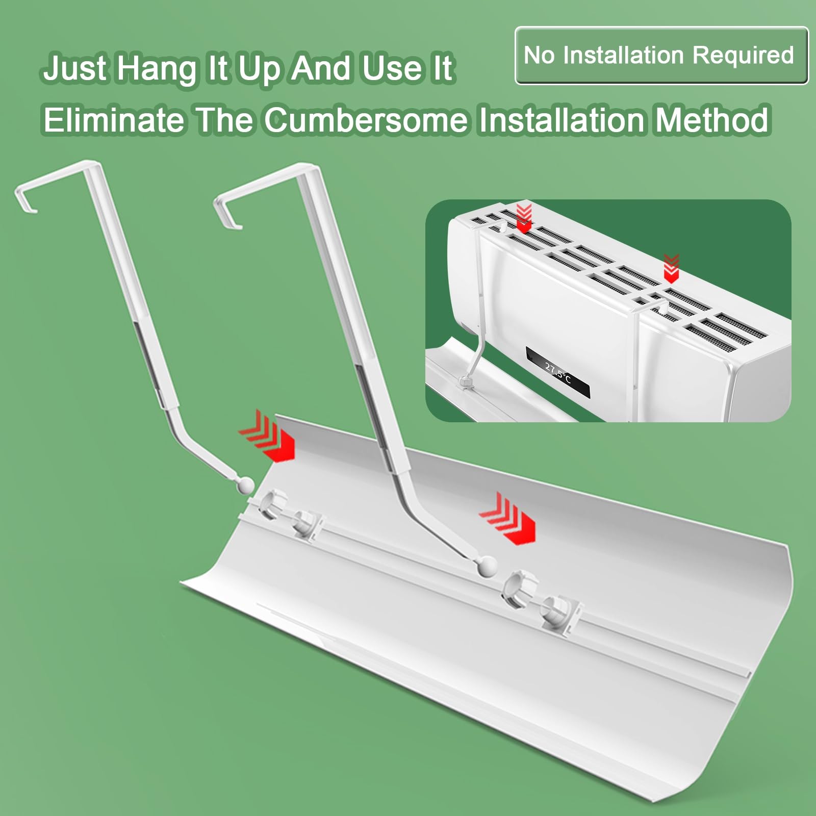 Deflettori per Condizionatori, Deflettore Climatizzatore, Deflettore Condizionatore, Forte capacità di Carico, Adatto per Camere da Letto, Soggiorni, Uffici(100 * 20cm/39 * 8in)