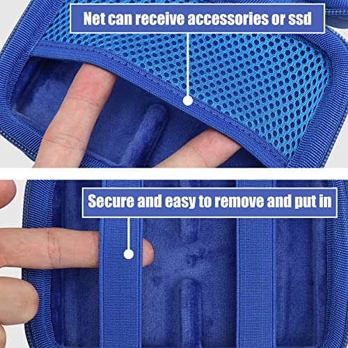 Image of Aenllosi Hard Case for Samsung T9 /T7 Touch /T7 Shield SSD, Blue | Hard shell construction, Water-resistant design, Impact-resistant design, Custom-fit interior