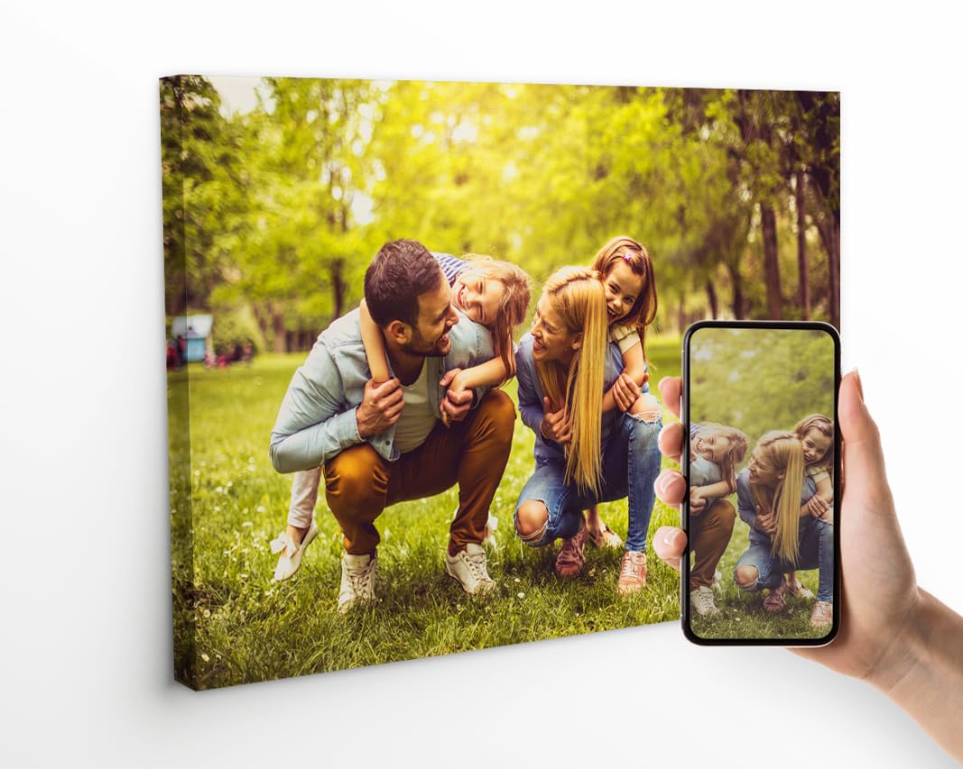Tela Personalizzata con la Tua Foto (120 x 80 cm) Stampa su Tela con Telaio da 17 mm, Disponibile in Vari Formati Grandi e Piccoli