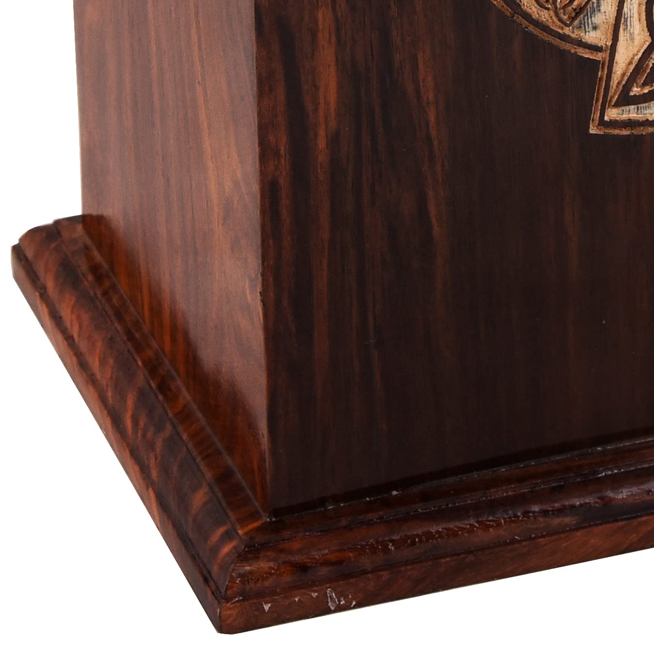 Urna de cremación de madera de palisandro para cenizas humanas, caja de almacenamiento de cenizas funerarias para adultos, diseño de cruz celta, urna conmemorativa de entierro de 250