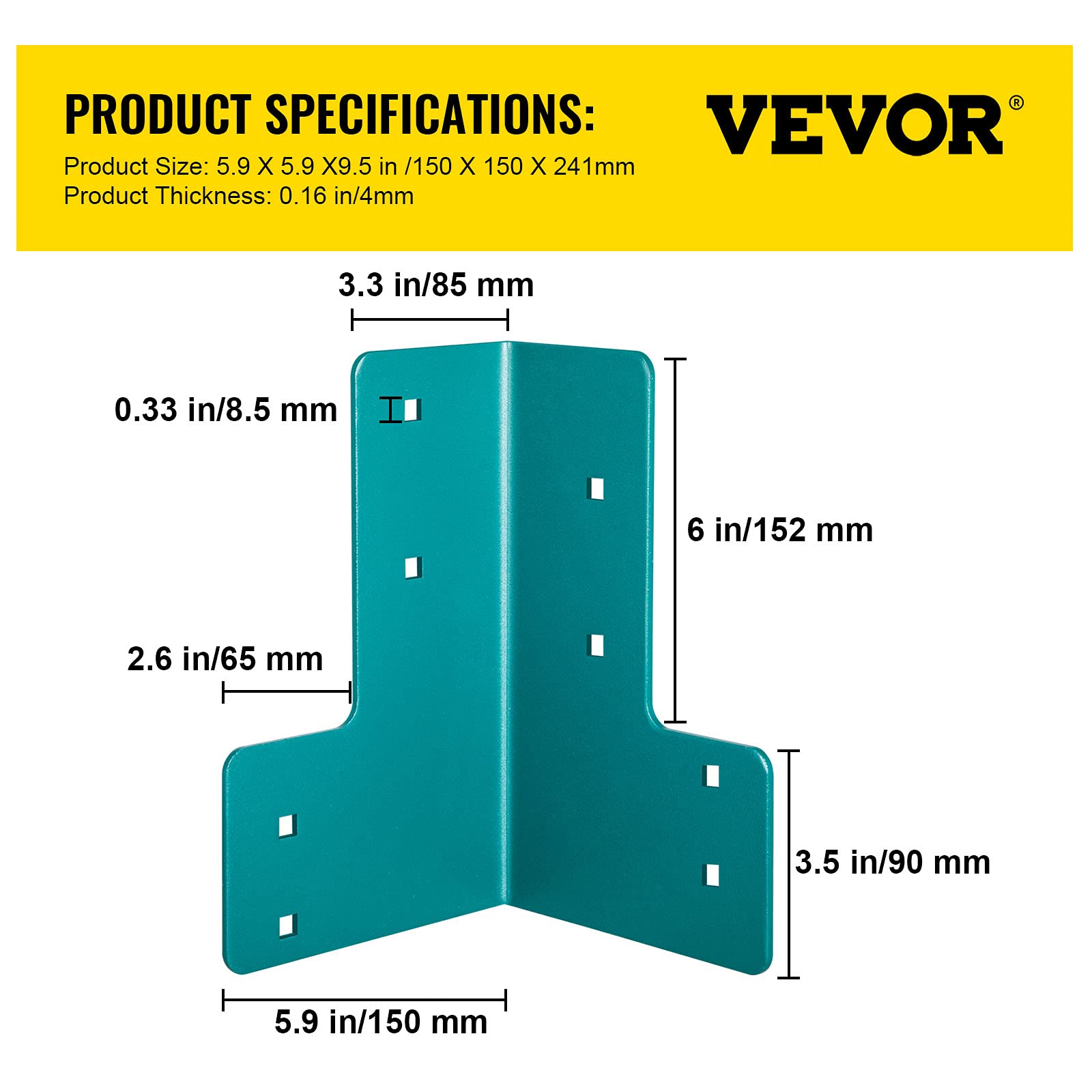 VEVOR Schaukelverbinder, 4 mm dicker Stahl-Schaukelwinkel, 8-teiliges Eckverbinder-Set, rechtwinklige Werkstatttisch-Eckhalterungen, Gelenkverschluss für Schreibtischkante, Familien-Heimwerker