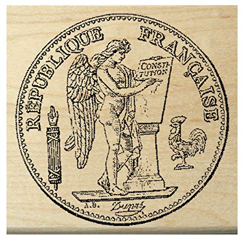 P16 Antique French Coin Rubber Stamp WM