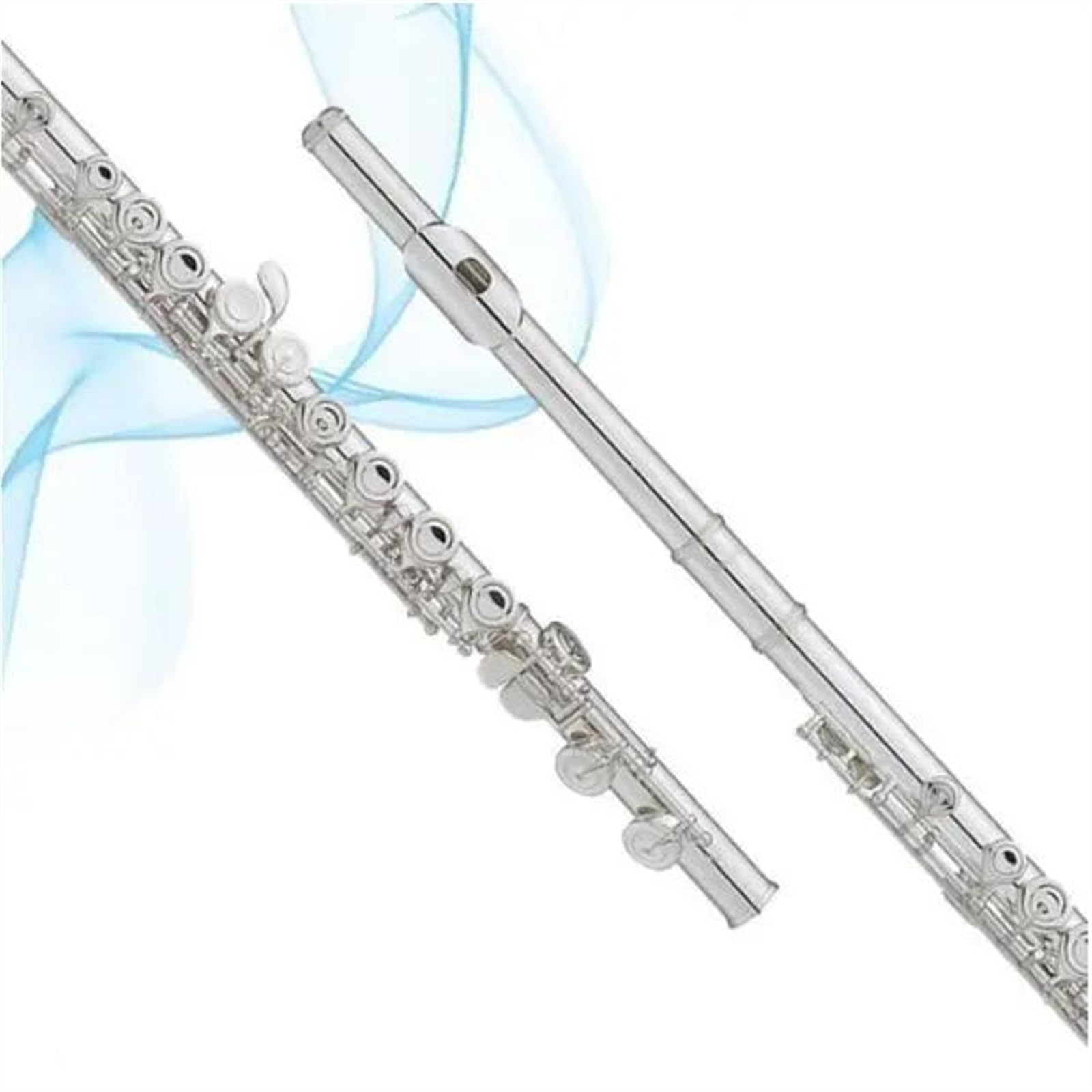 Flauto In Cupronichel A 16 Fori Chiusi, Chiave C, Chiavi Francesi In Nichel Argento, Con Meccanismo E Flauto Traverso Kit