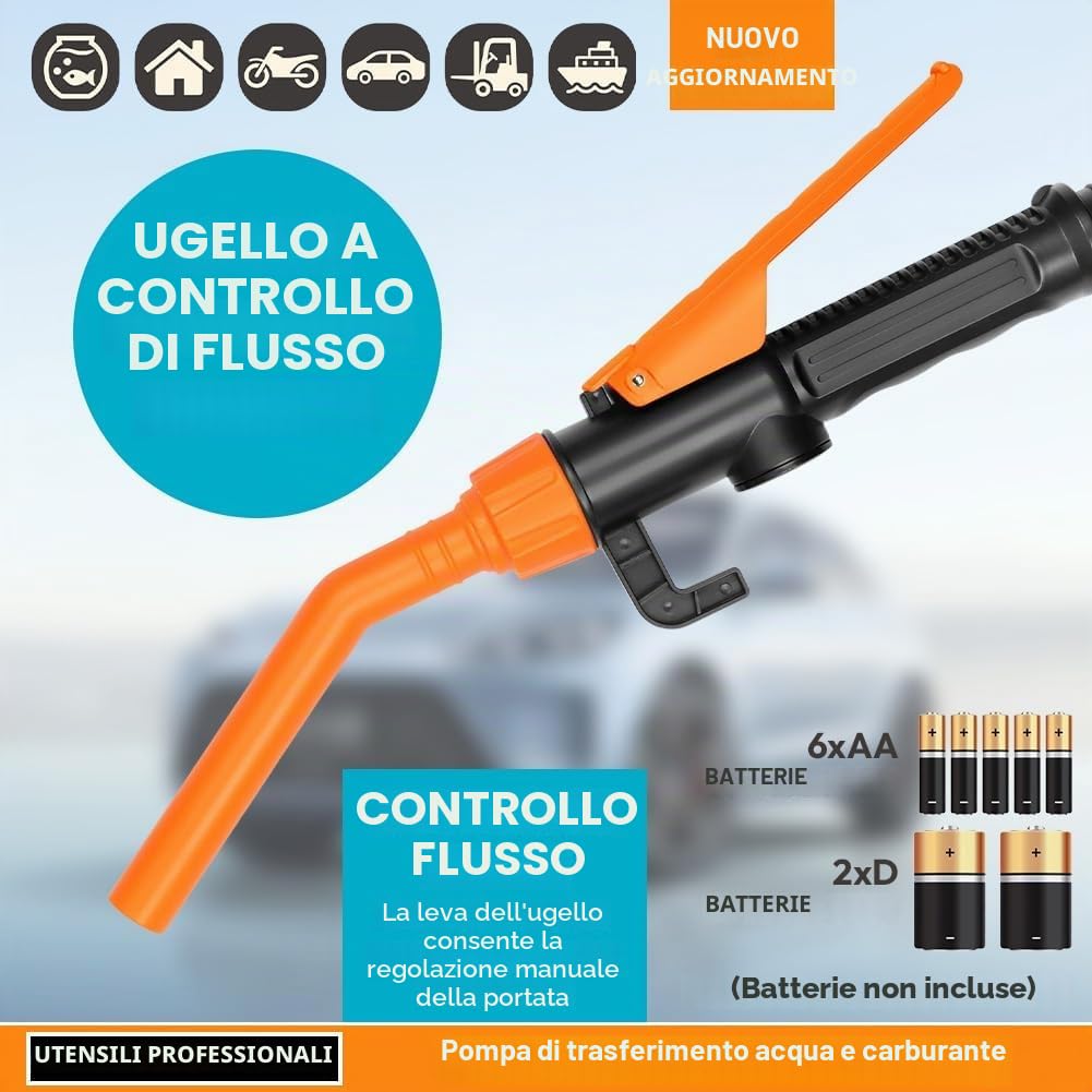 Pompa a benzina per tanica, pompa a trasferimento elettrico, pompa a trasferimento liquido a batteria, pompa ad olio elettrica portatile, pompa diesel a sifone pompa a barile, pompa automatica a gas