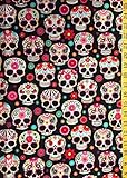 Sugar Skulls - Timeless Treasures Fabric - by Half Yard (Half Yard)