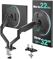 Vista 16 de WALI - Soporte para tres monitores de hasta 32 pulgadas, soporte de escritorio completamente ajustable para 3 monitores con abrazadera y base