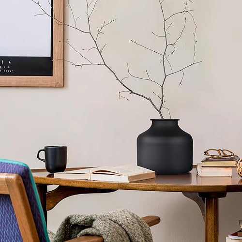 Miniatura 6 de Happyyami Florero de metal mate seco para flores, arreglo floral, soporte para macetas, floreros de brotes de flores, maceta para el hogar, mesa,