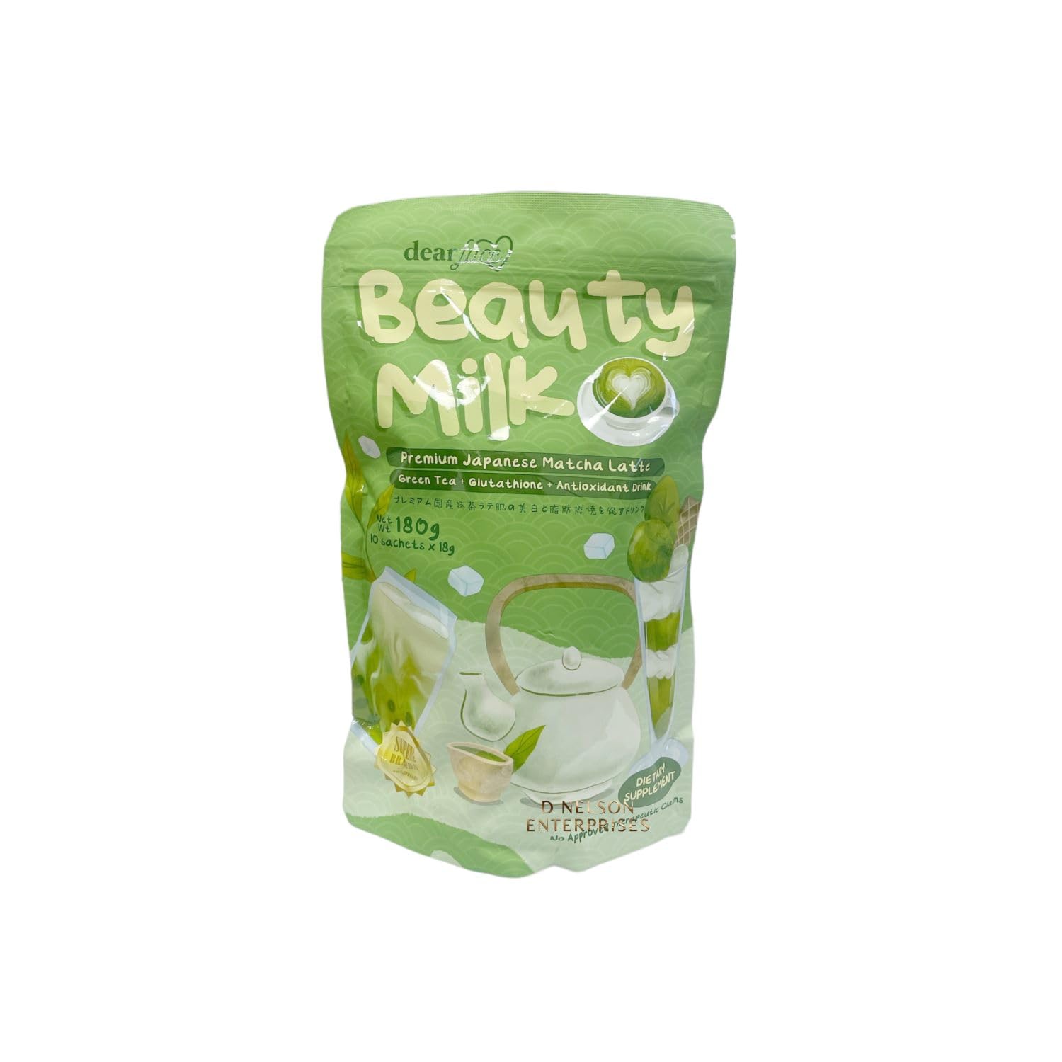 Amazon.com: Beauty Milk Dear Face Collagen Glutathione Drinks (180g,  Matcha) : Health & Household