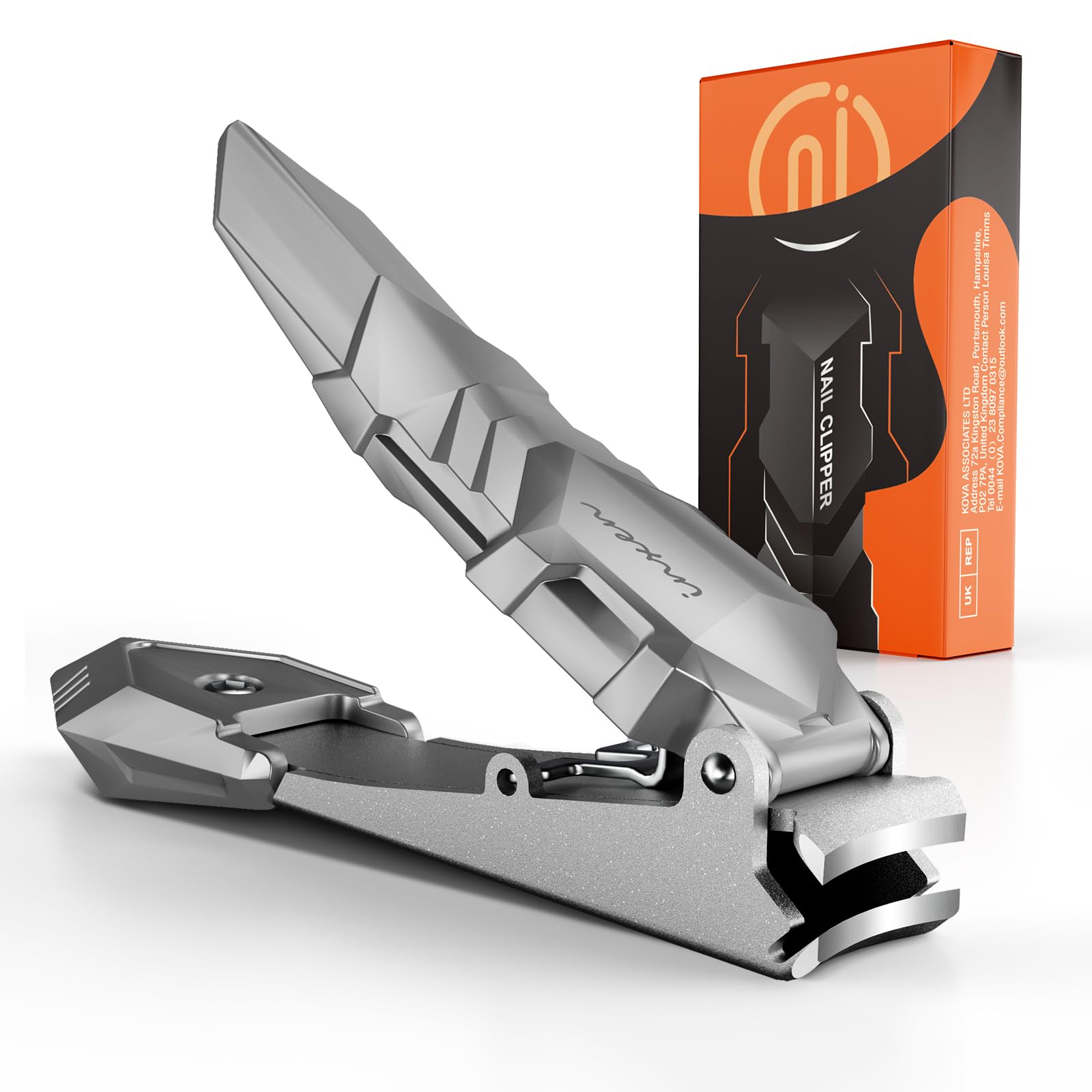 Nagelknipser für Fingernagel und Fußnägel, Hochwertiger Nagelknipser aus Mattiertem Edelstahl,Scharf Nail Clipper und Nagelzwicker Groß,Nagelknipser mit Auffangbehälter,Nagelschneider für Männer Damen