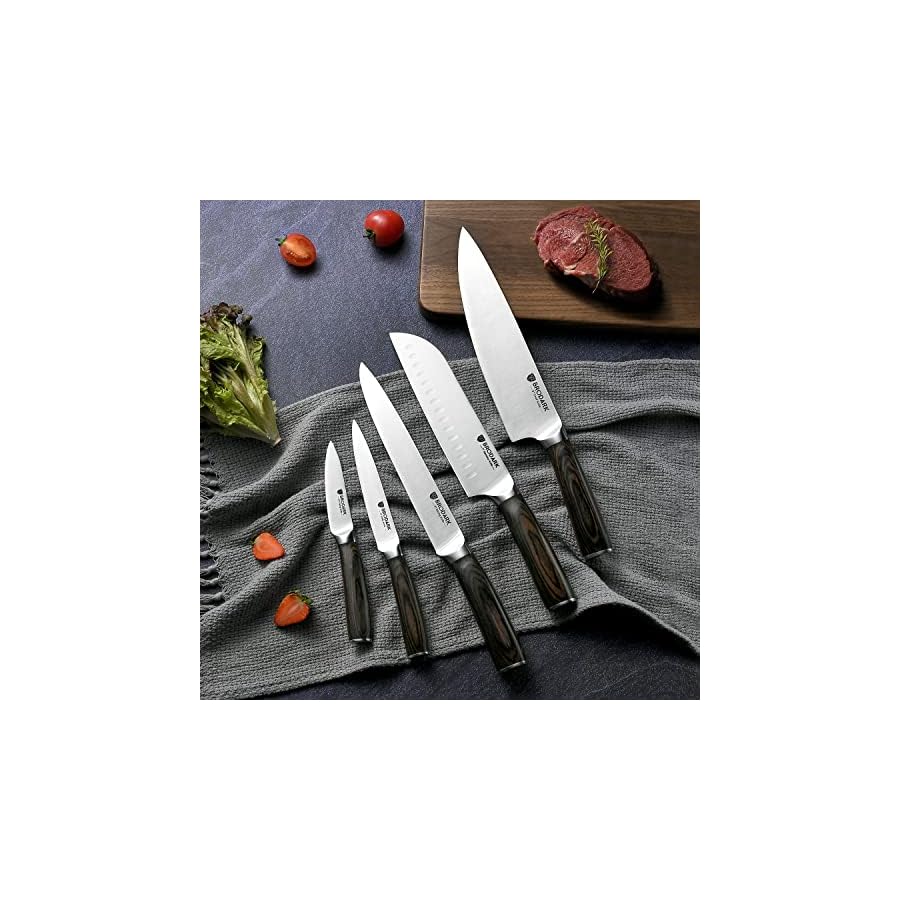 BRODARK-Kitchen-Knife-Set-with-Block-Ultra-Sharp-15-PCS-German-Stainless-Steel-Professional-Chef-Knife-Set-with-2-Stage-Knife-Sharpener-Ergonomic-Handle-Full-Tang-Forged-Gift-with-Premium-Box 15 Piecs Knife Block Set: Ultra Sharp Kitchen Knife Set with Block and Sharpener, German Stainless Steel Professional Chef Knife Set with Ergonomic Handle, Full Tang Design