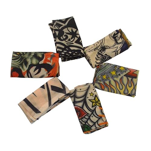 Miniatura 2 de Pinkiou Mangas de brazo de tatuaje temporal para hombresmujeres mangas de tatuaje falsas para exteriores cubierta protectora solar para arte