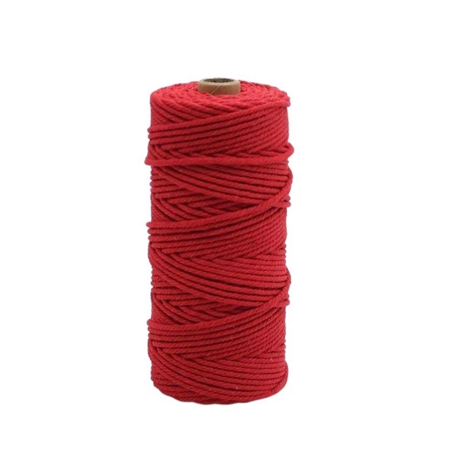 Cotton Macrame Cord 100m Macrame Cord 3.0mm/4mm Cotton Rope for Handmade Plant Hanger DIY Wall Hanging Making Arts Crafts(Color24,3.0mm-100m)